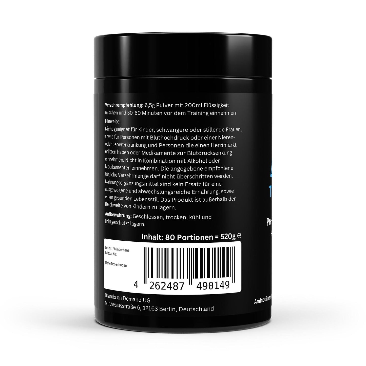Pre-Workout Booster Himbeere - 520g - Thrive Up Sports and Diet Nutrition