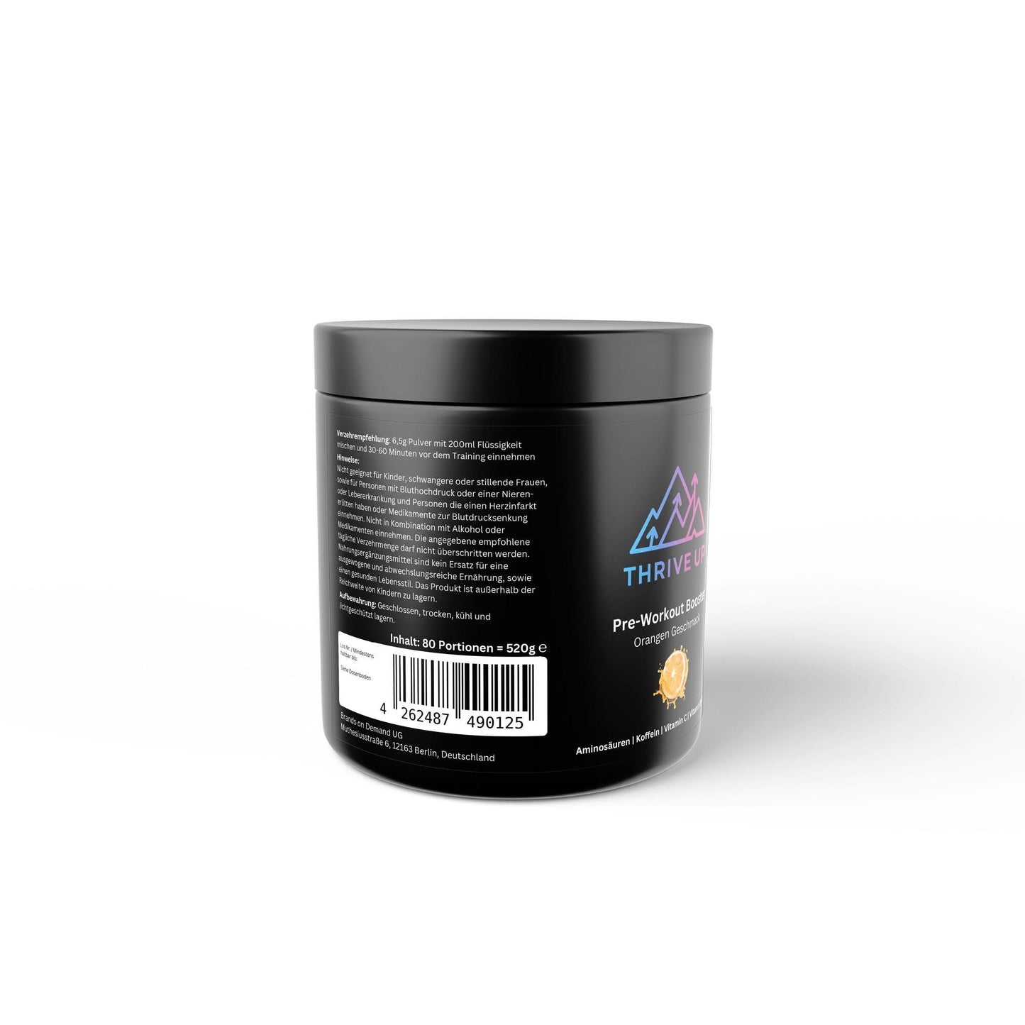 Pre-Workout Booster Orange - 520g - Thrive Up Sports and Diet Nutrition