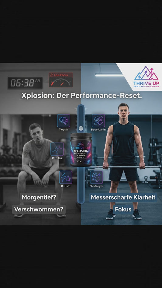 THRIVE UP XPLOSION Preworkout Booster – Explosiver Fokus, Maximale Power & Ultra Pump – 30 Portionen